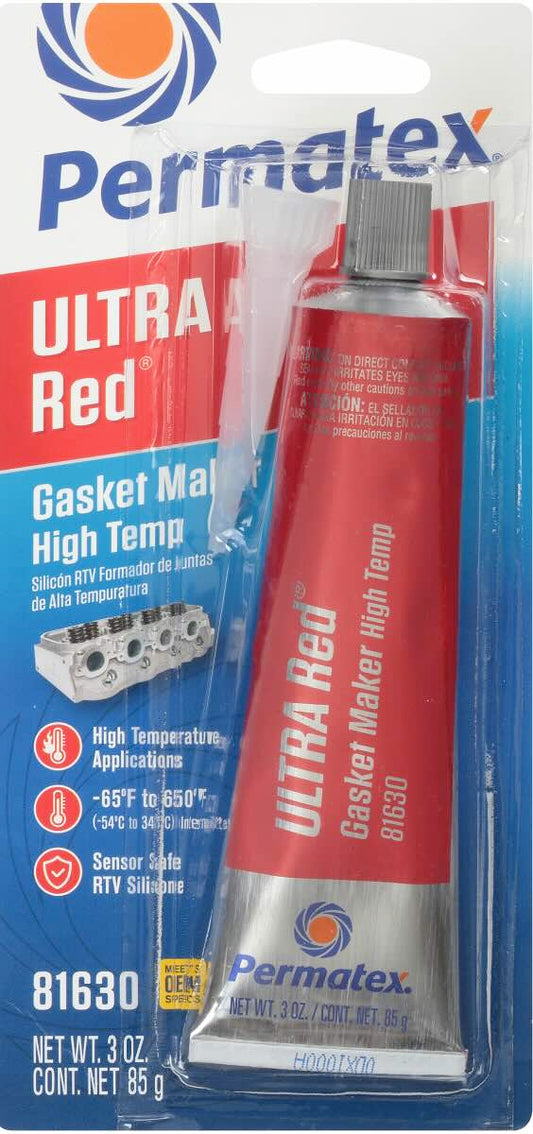 High-Temp Red RTV Silicone Gasket Maker / Ultra Red (Permatex 81160 / 81630) - Belcher Engineering