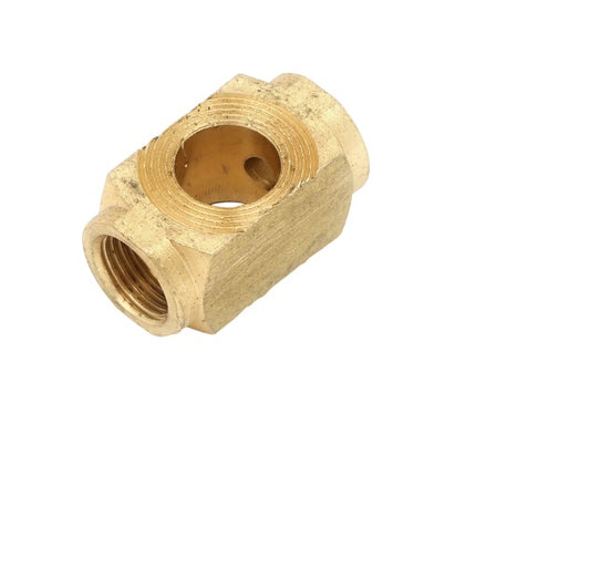 Brass brake line connector 91A-2075 for Ford Early V8 1939 to 1948, and Ford Pick Up 1939 to 1947. 