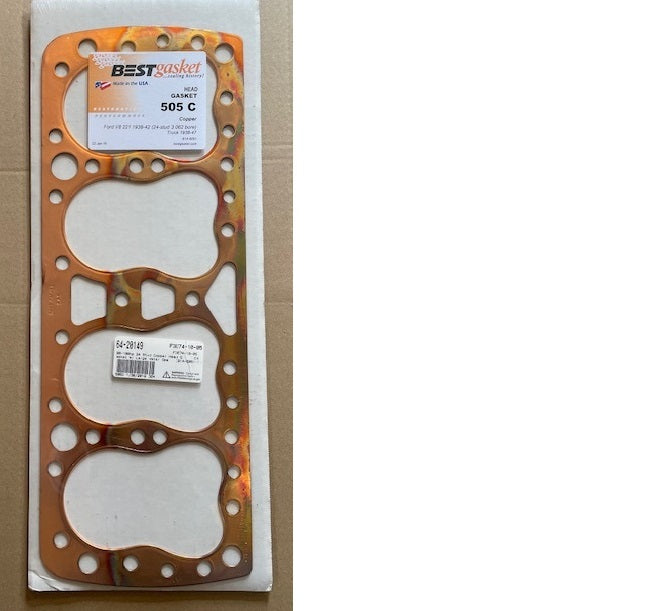 Ford flathead V8 head gasket 24 stud 91A-6051-C, 91A-6051, 505C. 