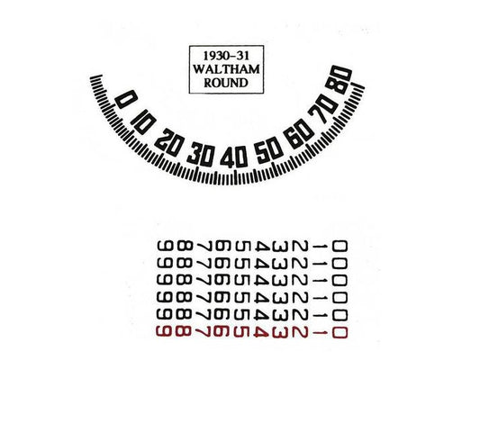 Speedo decal Waltham for the Ford Model A 1930 to 1931, A-17725-C, A17725C