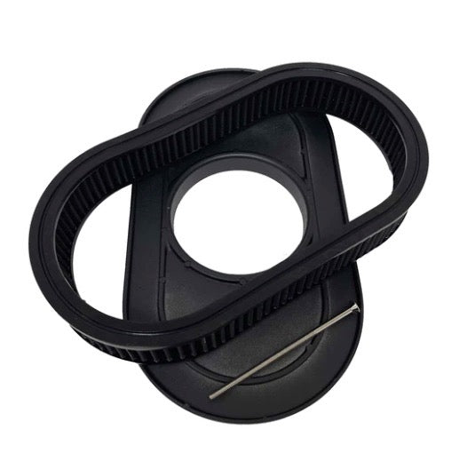 Air Cleaner 15" Oval Cobra Black ** - Belcher Engineering