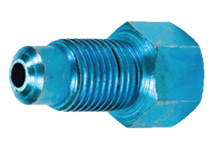 Brake Pipe Nut 3/8"-24 Inverted Female to M10 x 1.0 Bubble Male; Line Size: 3/16 BR505