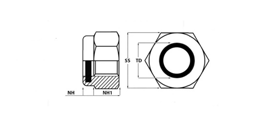 1/4” UNC Nyloc Nut Bright Zinc Plated