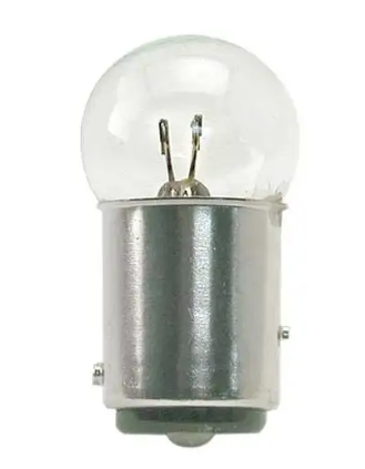  Turn Signal/Cowl Light Bulb - Double Contact - 6 Volt - Small Globe - 21-3 Candlepower - Ford V13465HR6 for Ford Model T 1909 to 1927 and Ford Model A 1928 to 1931. 