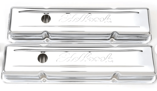 Valve Covers: SBC 262-400cid Signature Series (Steel/Chrome) - Belcher Engineering