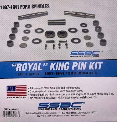 Stainless stell king pin kit (Royal King Pin Kit) 78-3111-R, 78-3111 for Ford Early V8 1937 to 1941, Ford Pick Up 1937 to 1941 and Mercury 1939 to 1941. 