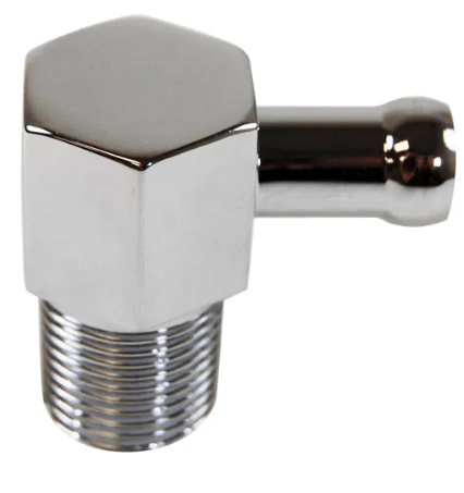 Heater Hose 90 degree fitting 3/8" NPT -3/8" Barb RPC R4532 - Belcher Engineering