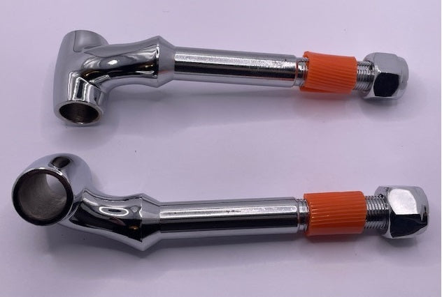 Front spring perch, chrome. SR3030CH, 910-33046 for Ford Model A 1928 to 1931 and Ford Model B 1932 to 1934.