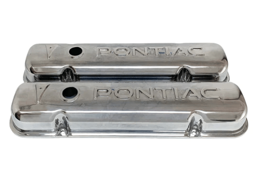 Valve Covers: Pontiac Raised Letters Polished Aluminium** - Belcher Engineering