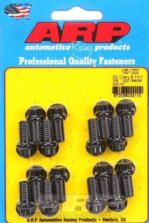 Header Bolt Kit 12PT BBC & Ford 3/8 100-1202