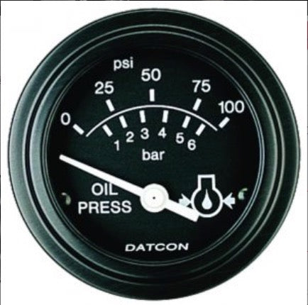 Gauge:  Oil Pressure-Black-Datcon 100174 (UK Stocked) - Belcher Engineering