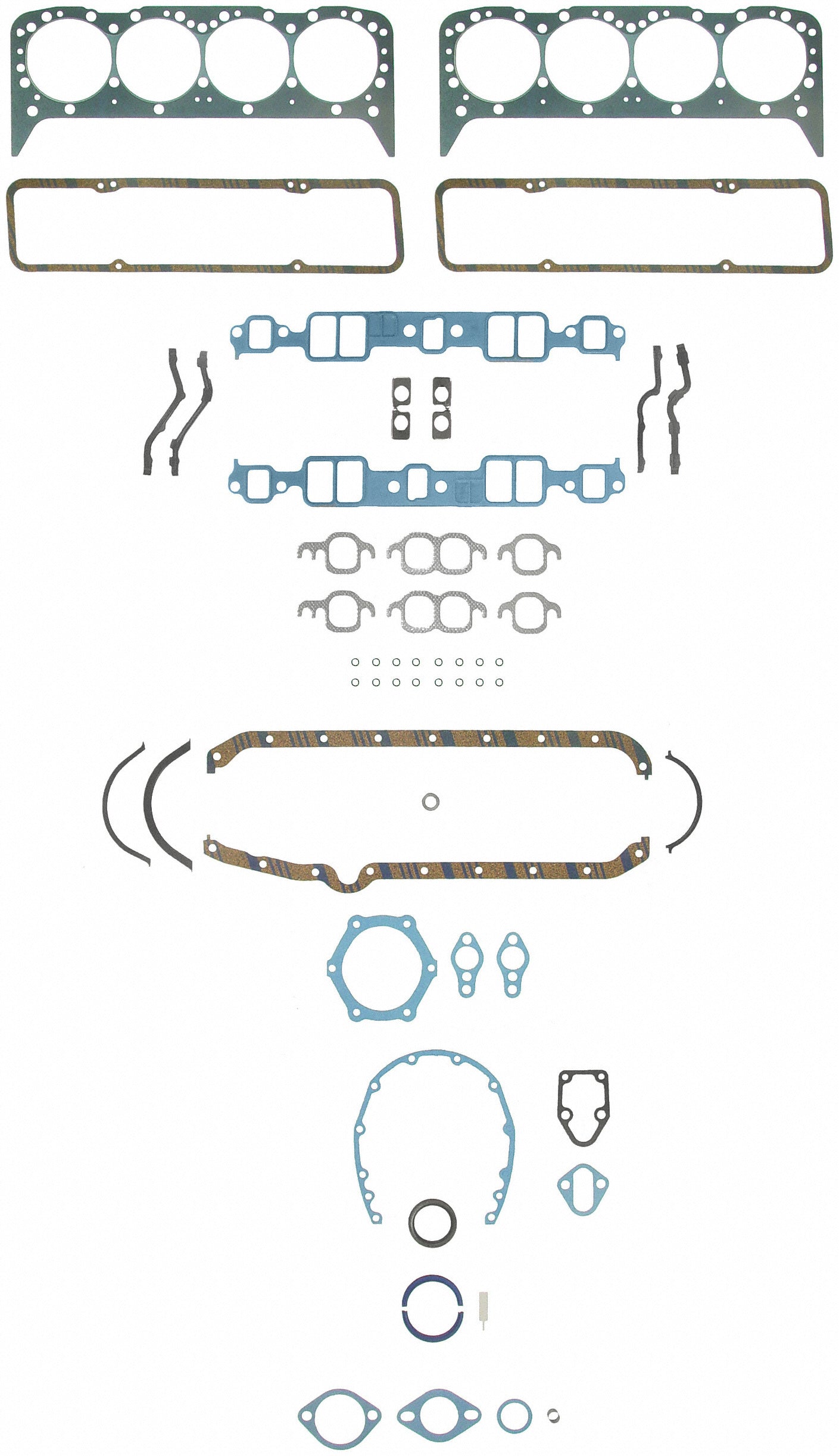 Engine Gasket Set SBC 307 327 350 Corvette 57-79, C10 60-79 Camaro 67-79 260-1000