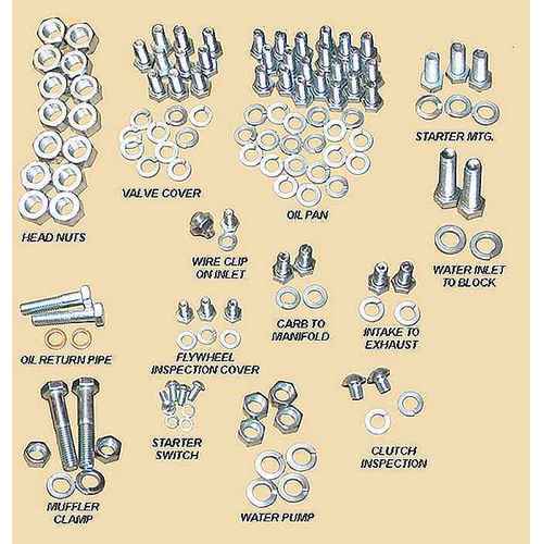 Engine External Bolt Set Ford Model A 1928 - 1931 #35