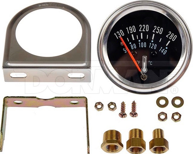 Water Temperature Gauge Universal Fit with adaptors Analog 7-155 (Coolant)
