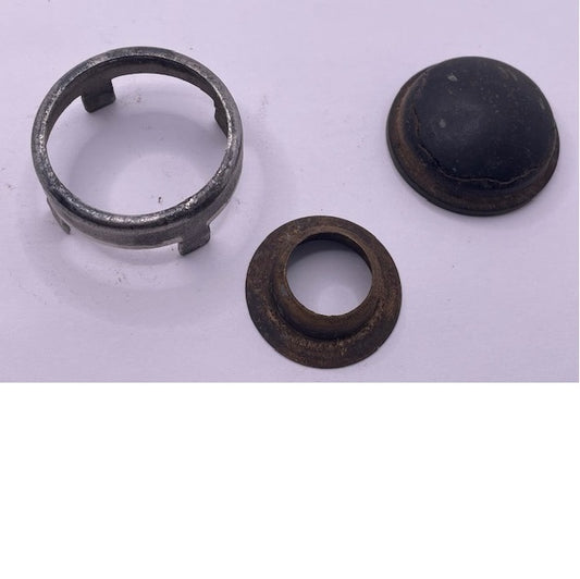Button and escutcheon repair kit in black for Ford Model A 1930 to 1931 A-3618, A-3618S/H, A3617BS/H, A3617B 