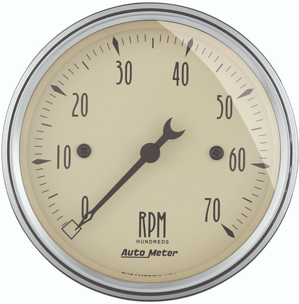 Gauge: Tachometer (rev) Gauge  3 1/8″, 7K RPM, In-Dash, Antique Beige Autometer 1898** - Belcher Engineering