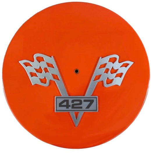 Air Cleaner 14" Round Chevy 427 Corvette (Chevy Orange) ** - Belcher Engineering