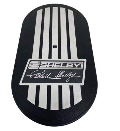 Air Cleaner 15" Oval Carroll Shelby Signature 15" Black ** - Belcher Engineering