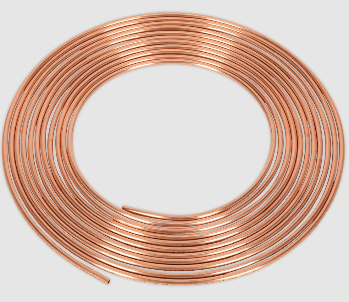Brake Pipe 3/16" Copper Tubing 20 Gauge  x 25ft CBP001