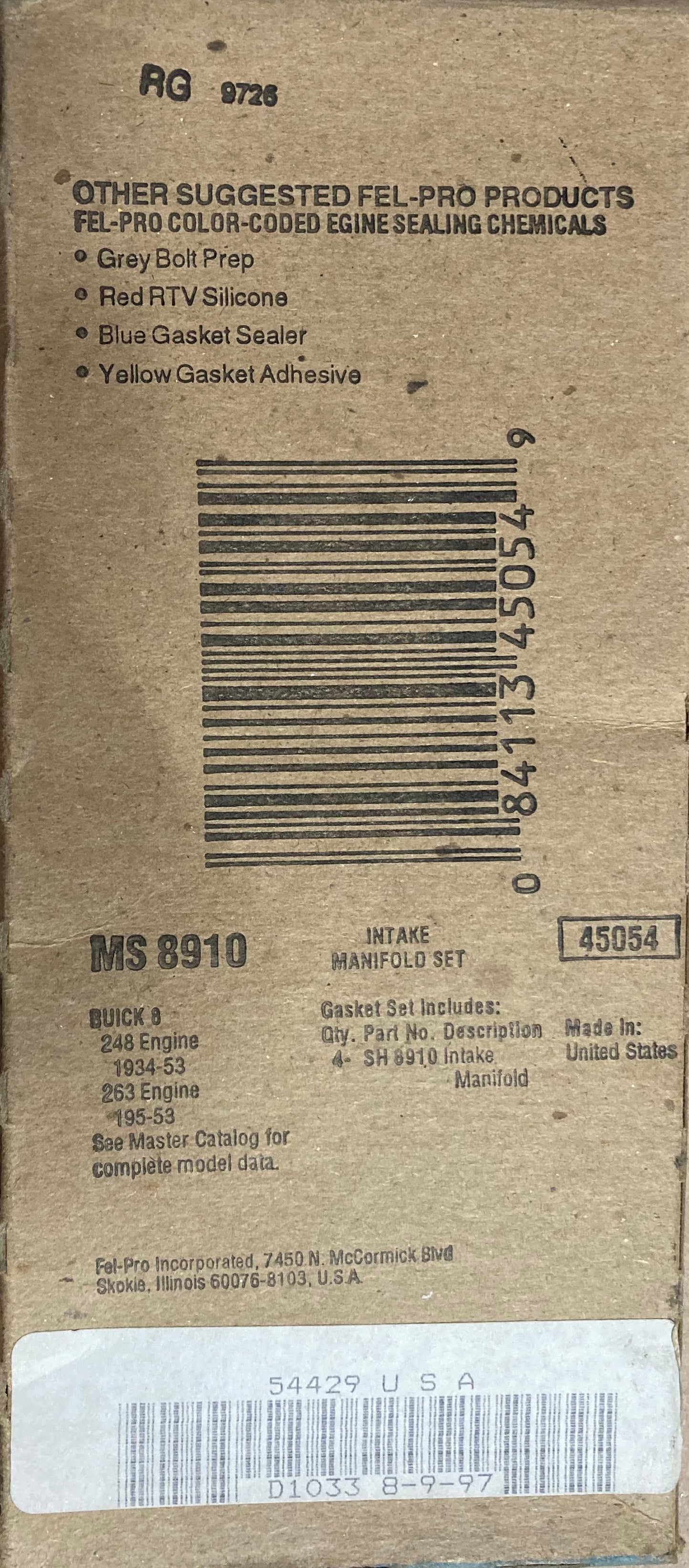 Intake Manifold Gasket Set - MS8910