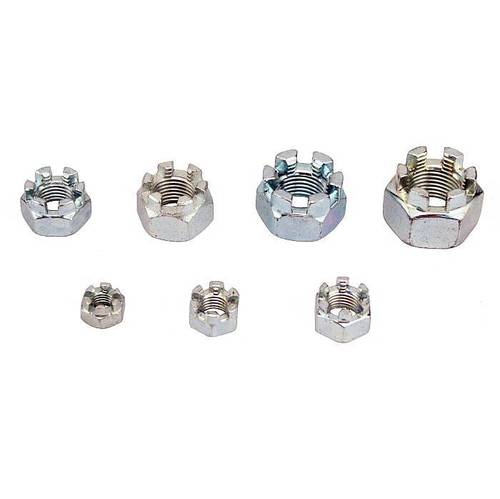 Cadmium plated&nbsp; castle nuts 9/16 - 18

Fits Ford Model T 1909 to 1927, Ford Model A 1928 to 1931, Ford Model B 1932 to 1934, Ford Early V8 1932 to 1948, Ford Pick Up 1932 to 1947, Allard, Mercury and Ford V8 Pilot 1948 to 1952, plus many more applications.