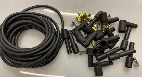 Plug Leads (Spark Plug) 8 Cylinder Black 90 degree and straight kit - Belcher Engineering