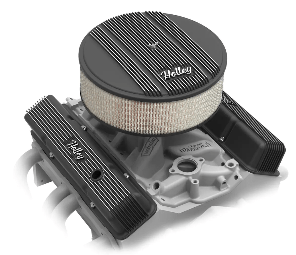 Valve Covers: (58-86 SBC) Black (Aluminum) Holley** - Belcher Engineering