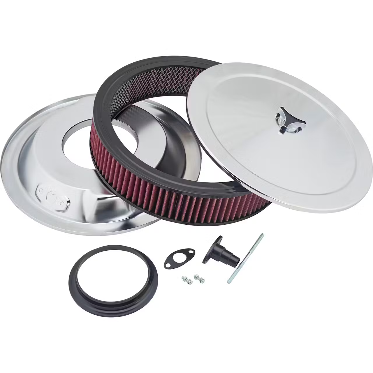 Chrome Air Cleaner with Washable Filter, 14 x 3 Inch - 910-11039