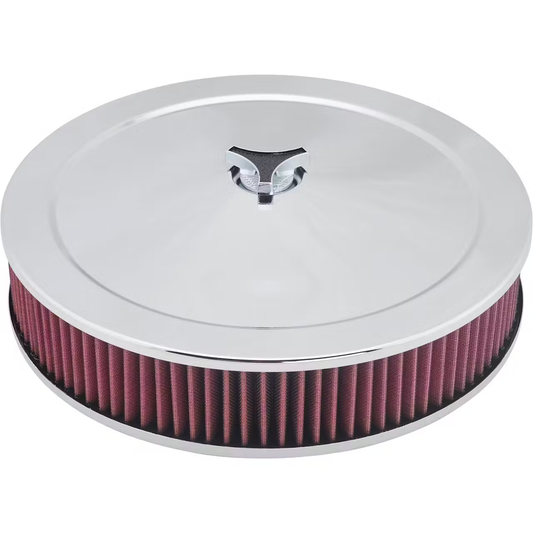 Chrome Air Cleaner with Washable Filter, 14 x 3 Inch - 910-11039