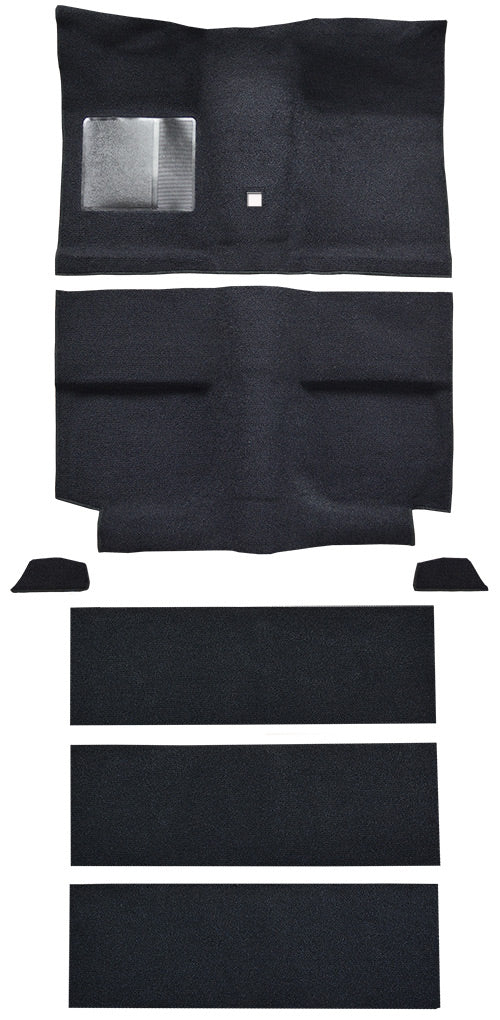 Floor Mat Set - 1964 Ford Mustang Fastback 26420 / 26420-260 Nylon with Fold Downs with Shifter Hole **