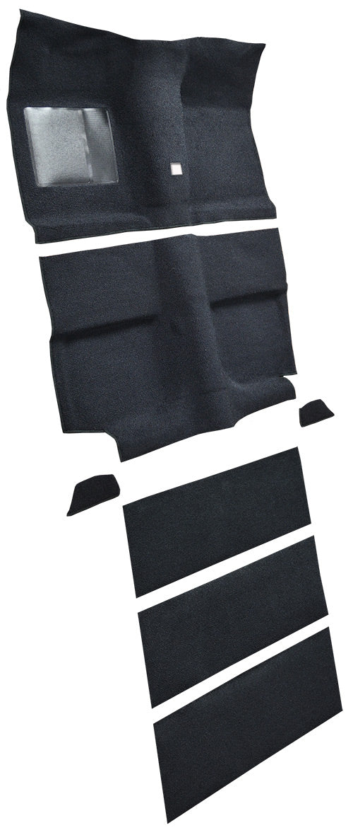 Floor Mat Set - 1964 Ford Mustang Fastback 26420 / 26420-262 Nylon with Mass Backing with Fold Downs with Shifter Hole **