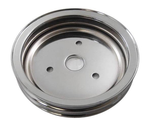 Chevy SB Crank Pulley 2 Groove-Chrome RPC R9603 - Belcher Engineering