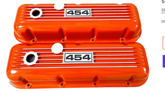 Valve Covers: BBC 454 Orange Finned** - Belcher Engineering