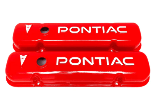 Valve Covers: Pontiac Raised Letters Red Aluminium** - Belcher Engineering