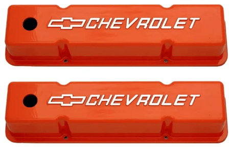 Valve Covers: SBC Cast Aluminum W/ Chevrolet Logo - Belcher Engineering